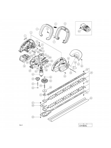 Vue éclatée Hitachi Hikoki CH14DSL #01