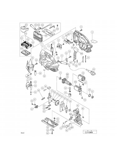 Vue éclatée Hitachi Hikoki CJ110MV #01