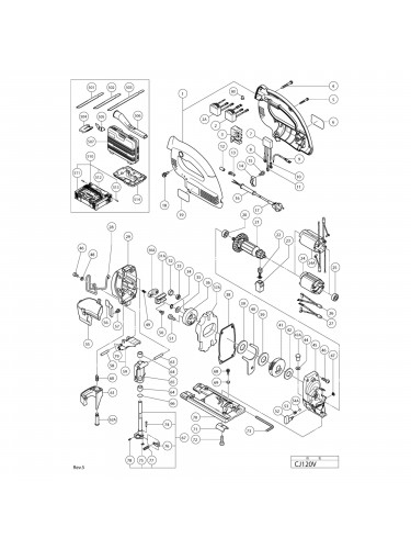 Vue éclatée Hitachi Hikoki CJ120V #01