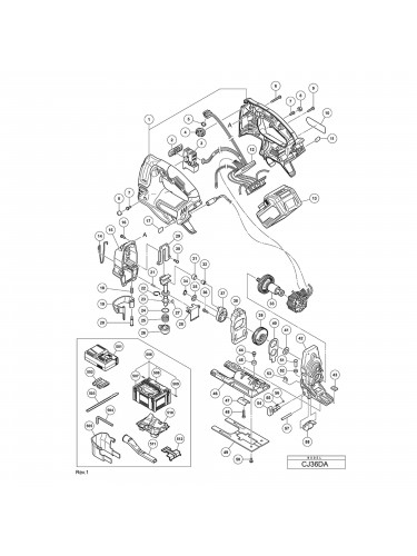Vue éclatée Hitachi Hikoki CJ36DA #01