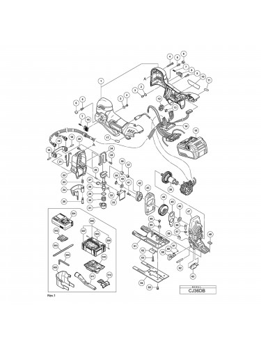Vue éclatée Hitachi Hikoki CJ36DB #01