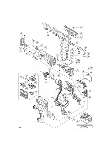 Vue éclatée Hitachi Hikoki CR18DBL #01