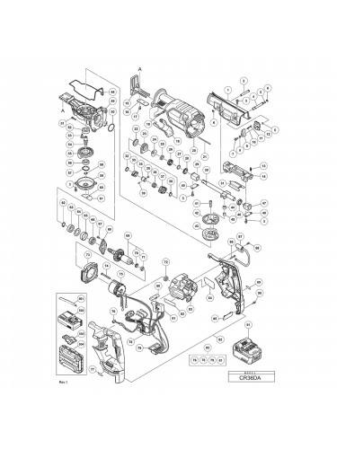 Vue éclatée Hitachi Hikoki CR36DA #01
