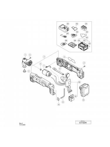 Vue éclatée Hitachi Hikoki CV12DA #01