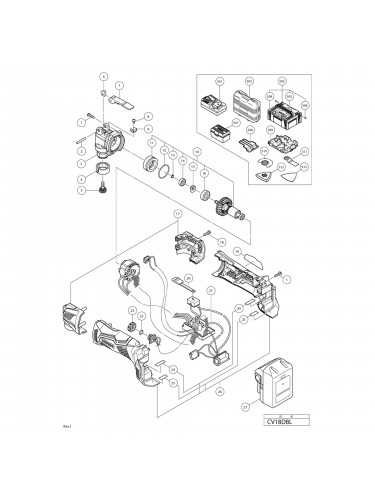 Vue éclatée Hitachi Hikoki CV18DBL #01