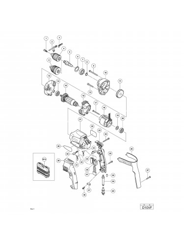 Vue éclatée Hitachi Hikoki D10VF #01