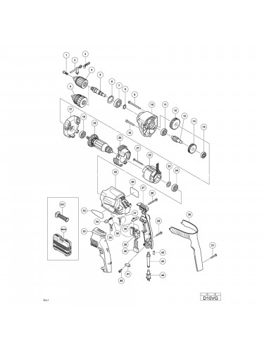 Vue éclatée Hitachi Hikoki D10VG #01