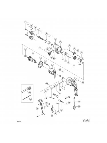 Vue éclatée Hitachi Hikoki D10VJ #01
