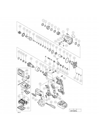 Vue éclatée Hitachi Hikoki DH18DSL #01