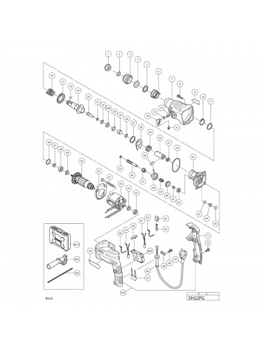 Vue éclatée Hitachi Hikoki DH22PG #01
