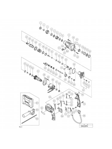 Vue éclatée Hitachi Hikoki DH22PH #01