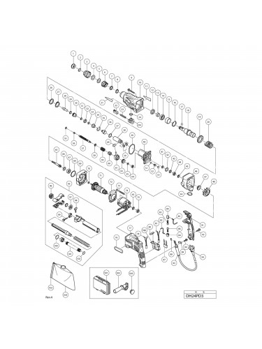 Vue éclatée Hitachi Hikoki DH24PD3 #01