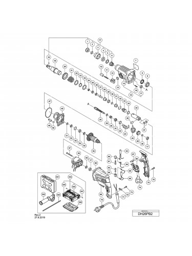 Vue éclatée Hitachi Hikoki DH26PB2 #01