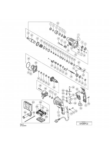 Vue éclatée Hitachi Hikoki DH26PC2 #01