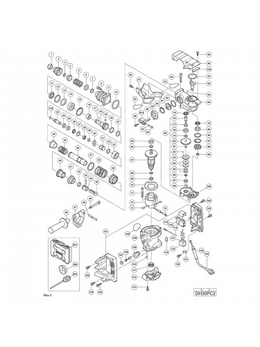 Vue éclatée Hitachi Hikoki DH30PC2 #01