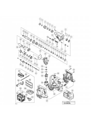 Vue éclatée Hitachi Hikoki DH36DBL #01