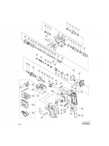 Vue éclatée Hitachi Hikoki DH36DL #01