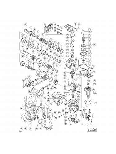 Vue éclatée Hitachi Hikoki DH45MR #01