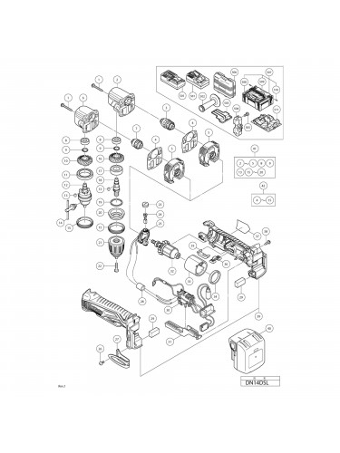 Vue éclatée Hitachi Hikoki DN14DSL #01