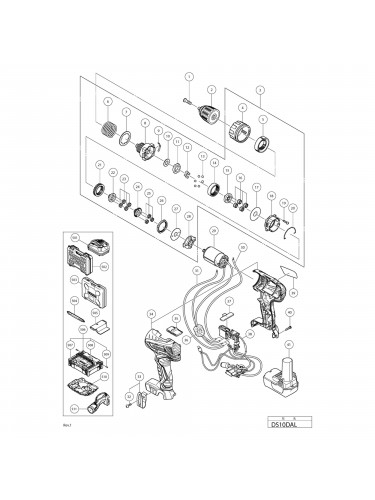 Vue éclatée Hitachi Hikoki DS10DAL #01