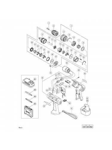 Vue éclatée Hitachi Hikoki DS12DBV2 #01