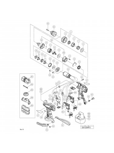 Vue éclatée Hitachi Hikoki DS12DVF3 #01