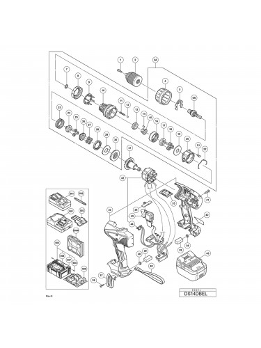 Vue éclatée Hitachi Hikoki DS14DBEL #01