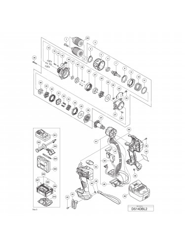 Vue éclatée Hitachi Hikoki DS14DBL2 #01