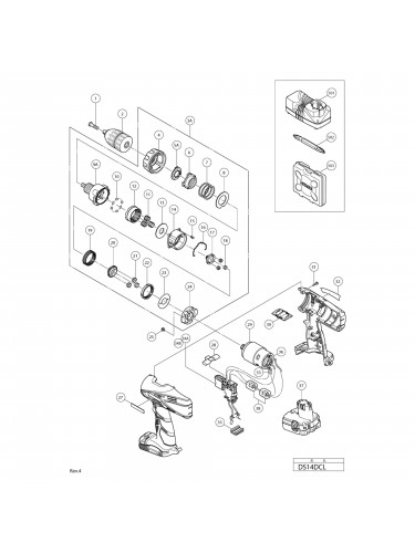 Vue éclatée Hitachi Hikoki DS14DCL #01