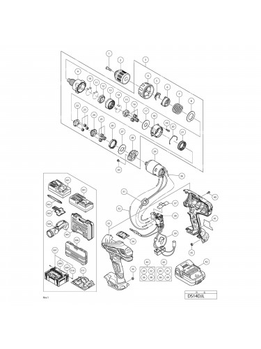 Vue éclatée Hitachi Hikoki DS14DJL #01