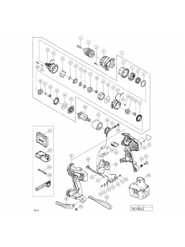 Vue éclatée Hitachi Hikoki DS14DL2 #01