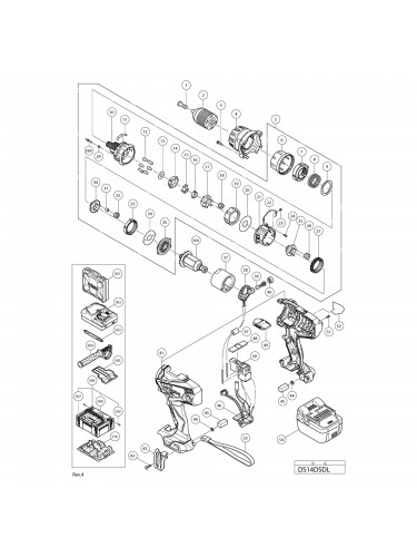 Vue éclatée Hitachi Hikoki DS14DSDL #01