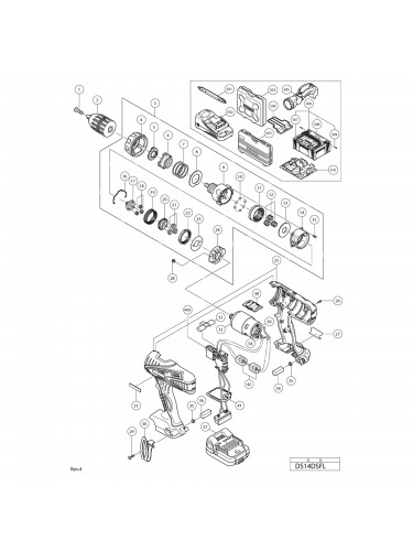 Vue éclatée Hitachi Hikoki DS14DSFL #01