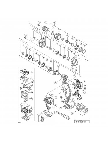 Vue éclatée Hitachi Hikoki DS18DBL2 #01