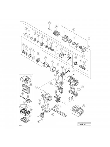 Vue éclatée Hitachi Hikoki DS18DSL #01