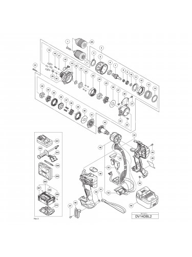 Vue éclatée Hitachi Hikoki DV14DBL2 #01