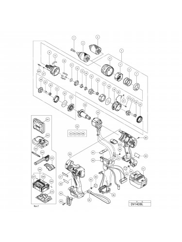 Vue éclatée Hitachi Hikoki DV14DBL #01