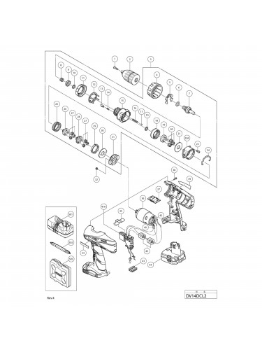 Vue éclatée Hitachi Hikoki DV14DCL2 #01
