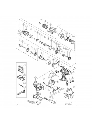 Vue éclatée Hitachi Hikoki DV14DL2 #01