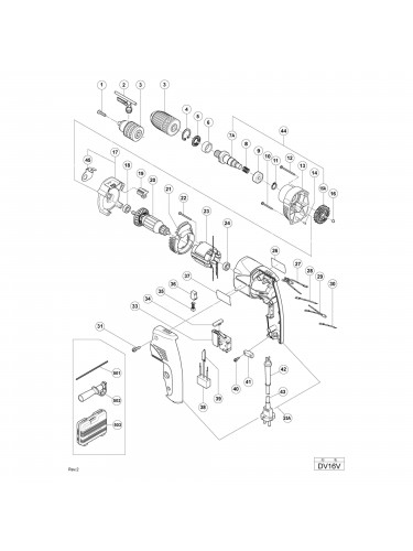 Vue éclatée Hitachi Hikoki DV16V #01