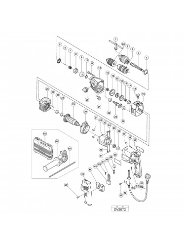Vue éclatée Hitachi Hikoki DV20T2 #01