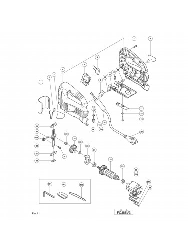 Vue éclatée Hitachi Hikoki FCJ65V3 #01