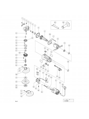 Vue éclatée Hitachi Hikoki G13SD #01