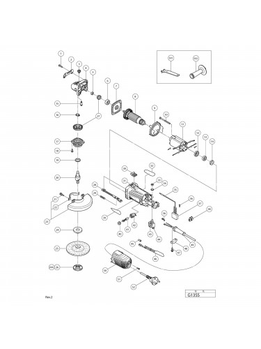 Vue éclatée Hitachi Hikoki G13SS #01