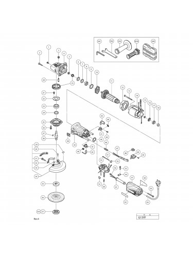 Vue éclatée Hitachi Hikoki G13YF #01