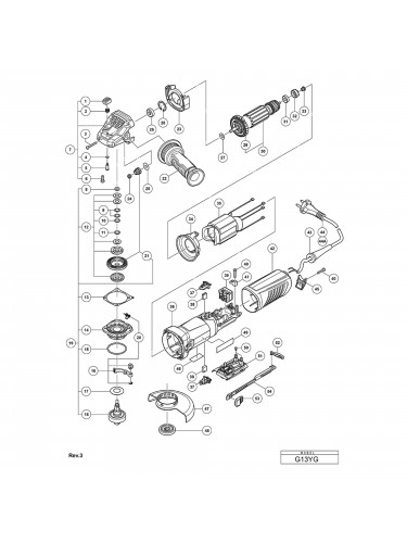 Vue éclatée Hitachi Hikoki G13YG #01