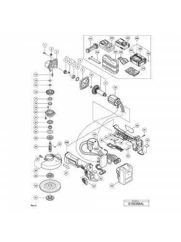 Vue éclatée Hitachi Hikoki G18DBBAL #01