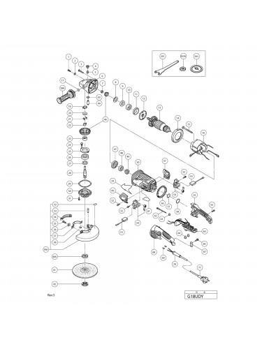 Vue éclatée Hitachi Hikoki G18UDY #01