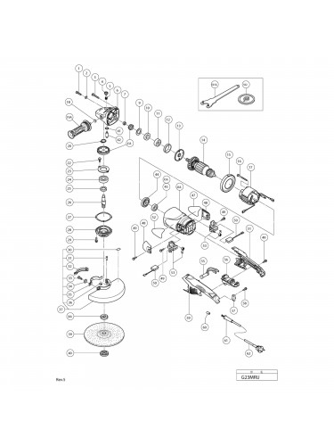 Vue éclatée Hitachi Hikoki G23MRU #01