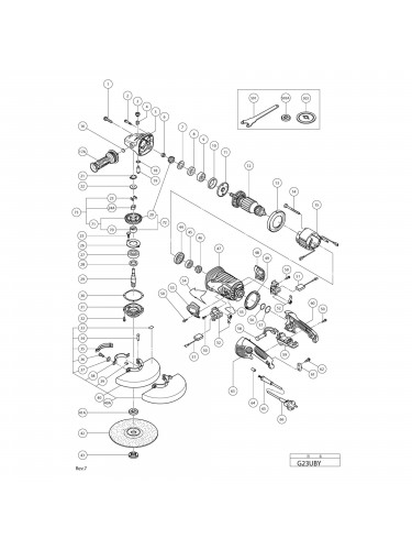 Vue éclatée Hitachi Hikoki G23UBY #01